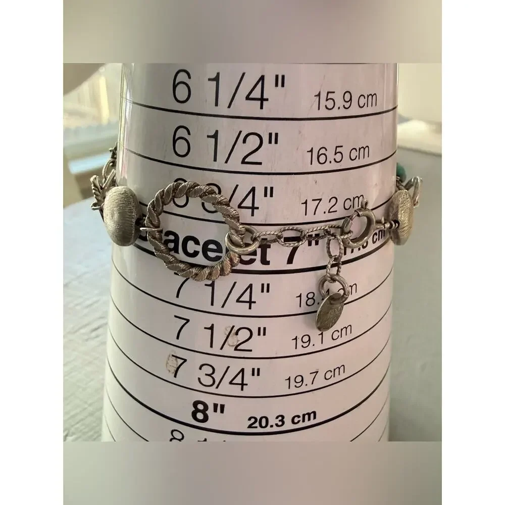 Mabel 925 Sterling Silver Beaded Multi Chain Toggle Bracelet